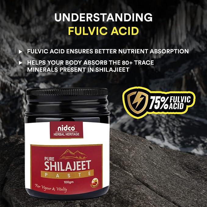 NIDCO Herbal Heritage NIDCO Herbal Heritage Shilajeet (Shilajit) Pure Resin | Paste 100% Ayurvedic Boost Performance Strength, Stamina, Endurance and Power| Maximum Potency & Immune Support (100gm)