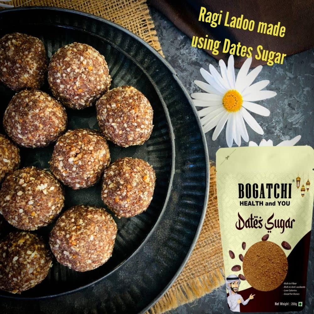 BOGATCHI BOGATCHI Sugar Free Natural Sweetner, Dry Dates Sugar, Dates sugar powder for kids, Arabian dates powder, Kharek powder, Dried Dates Powder, Natural dates Sugar for baking, Kharik Dates Powder-200g