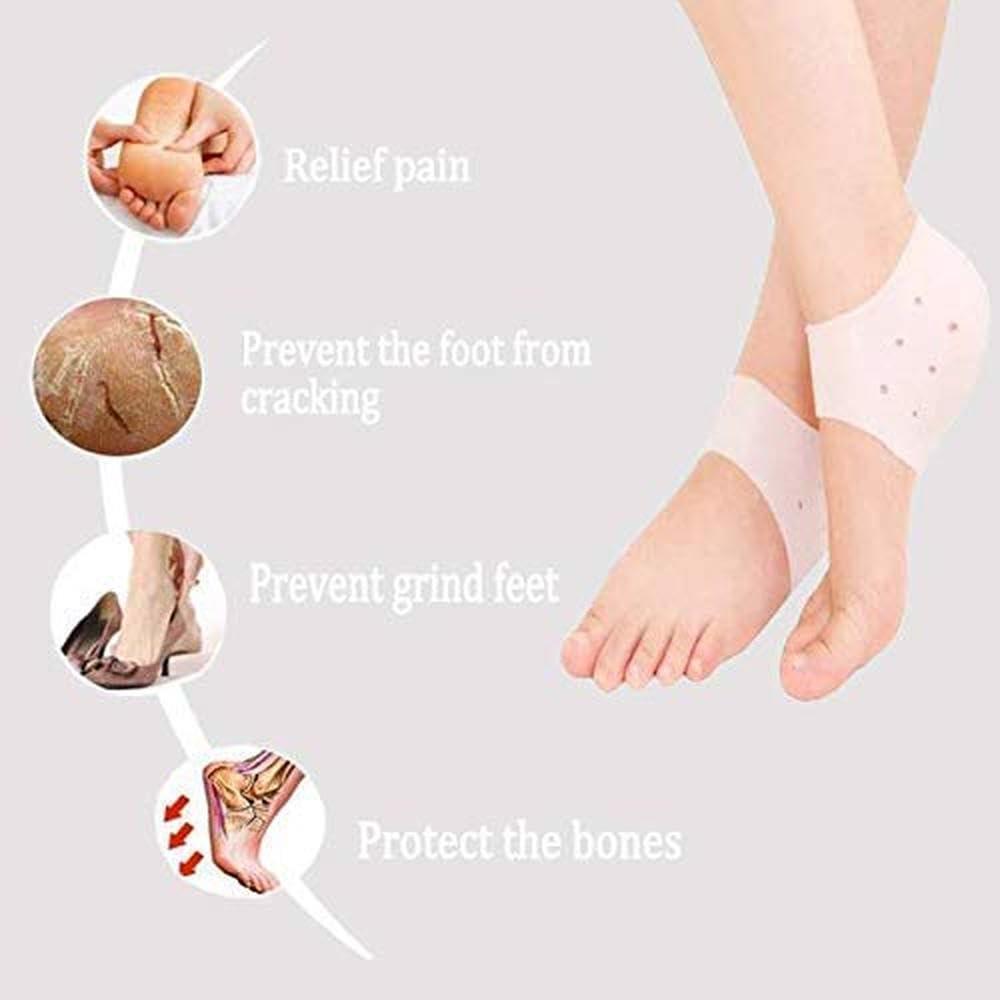 Scarlett Scarlett Anti Crack Silicone Half Gel Heel And Foot Protector Moisturizing Socks for Foot Care for Men and Women Pain Relief And Heel Cracks 1 Pair (Free Size)