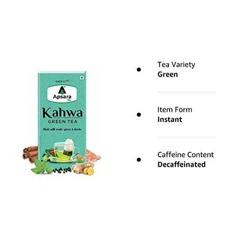 APSARA APSARA Detoxifying Kahwa Green Tea - 100 Tea Bags, Spiced Kashmiri Desi Kahwa Green Tea, Immunity Booster, Blended with Rock Salt, Tulsi, Cardamom, Cinnamon, Black Pepper, Ashwagandha Tea