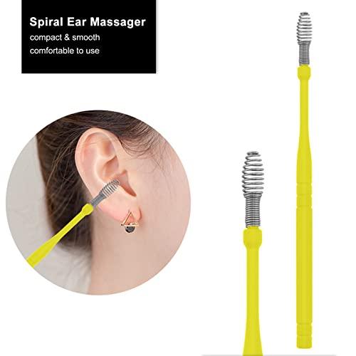 POOWE Ear Wax Removal Tools with Light & Storage Case Portable Ear Spoon Earpick Cleaning Kit for Kids & Adults Ear Care Set(Black)-POOWE