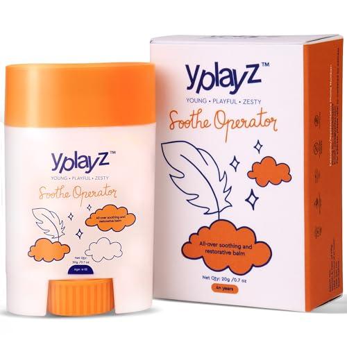 YplayZ Y Play Z Soothe Operator Soothing Balm for Kids - Instant Itch Relief, Non-Sticky Moisturizer for Dry Skin with Avocado Oil, Rice Water & Colloidal Oatmeal, Safe for Face & Body, Ages 4-18, 20g