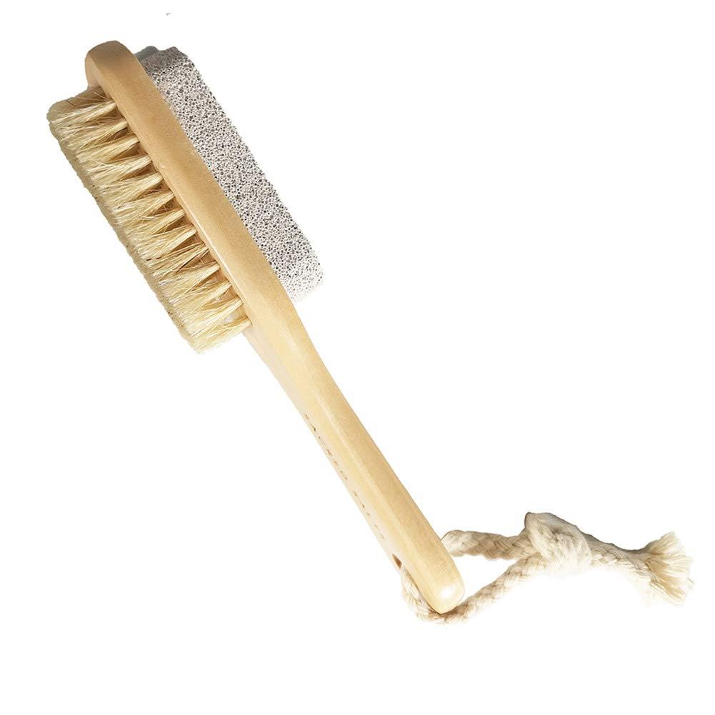 esowemsn 1pc Callus Corn Foot File Remover Pumice Stone Brush Foot Scrubber Exfoliator Double Side with Pumice Stone and Bristle Brush Heel Scraper Pedicure File Removes Dead Skin for Men Women