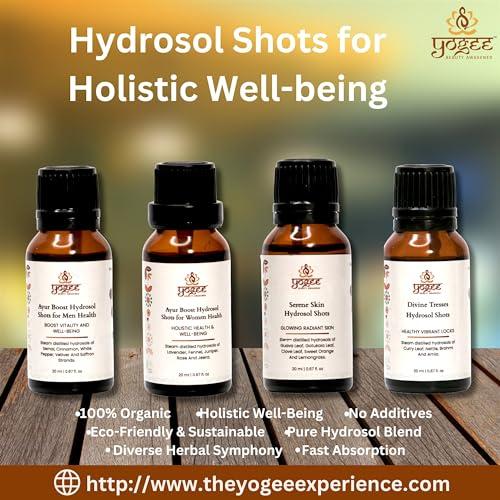 YOGEE YOGEE Organic Hydrosol Oral Shots Elixir for Men | Cinnamon, Vetiver, White pepper, Saffron |Sugar-Free Natural Health Supplement 20ml
