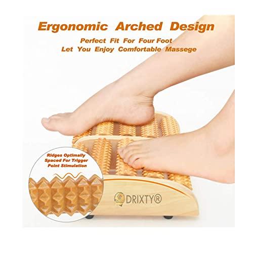 DRIXTY DRIXTY Dual Foot Massager Roller, Wooden Foot Massager for Plantar Fasciitis Pain Relief Heal Spur Deep Tissue Acupressure Foot & Heel Massager