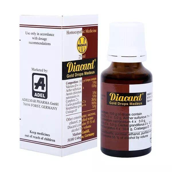 Homoeomeds DIACARD GOLD DROPS MADAUS 25 ML ADEL