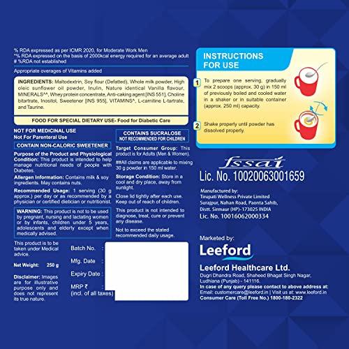 GEOFIT Geofit Diabities Care Protein Powder Enriched with Nutrients | Multivitamins & Multimineral High Vitamin C, Helps in Maintain Body Weight 250g - Pack of 2 (Vanilla Flavoured)