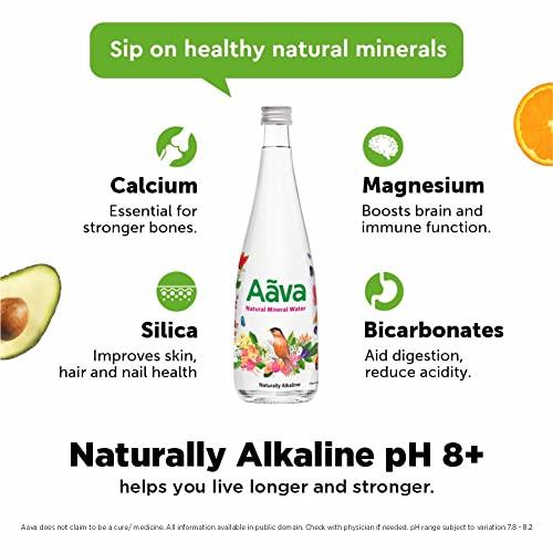 AAVA Aava Natural Mineral Water 750 ml Glass Bottle (Naturally Alkaline ; Origin Aravalli Range; pH 8+; Natural Fortified with Calcium and Magnesium) (Pack of 1 (Single Bottle))