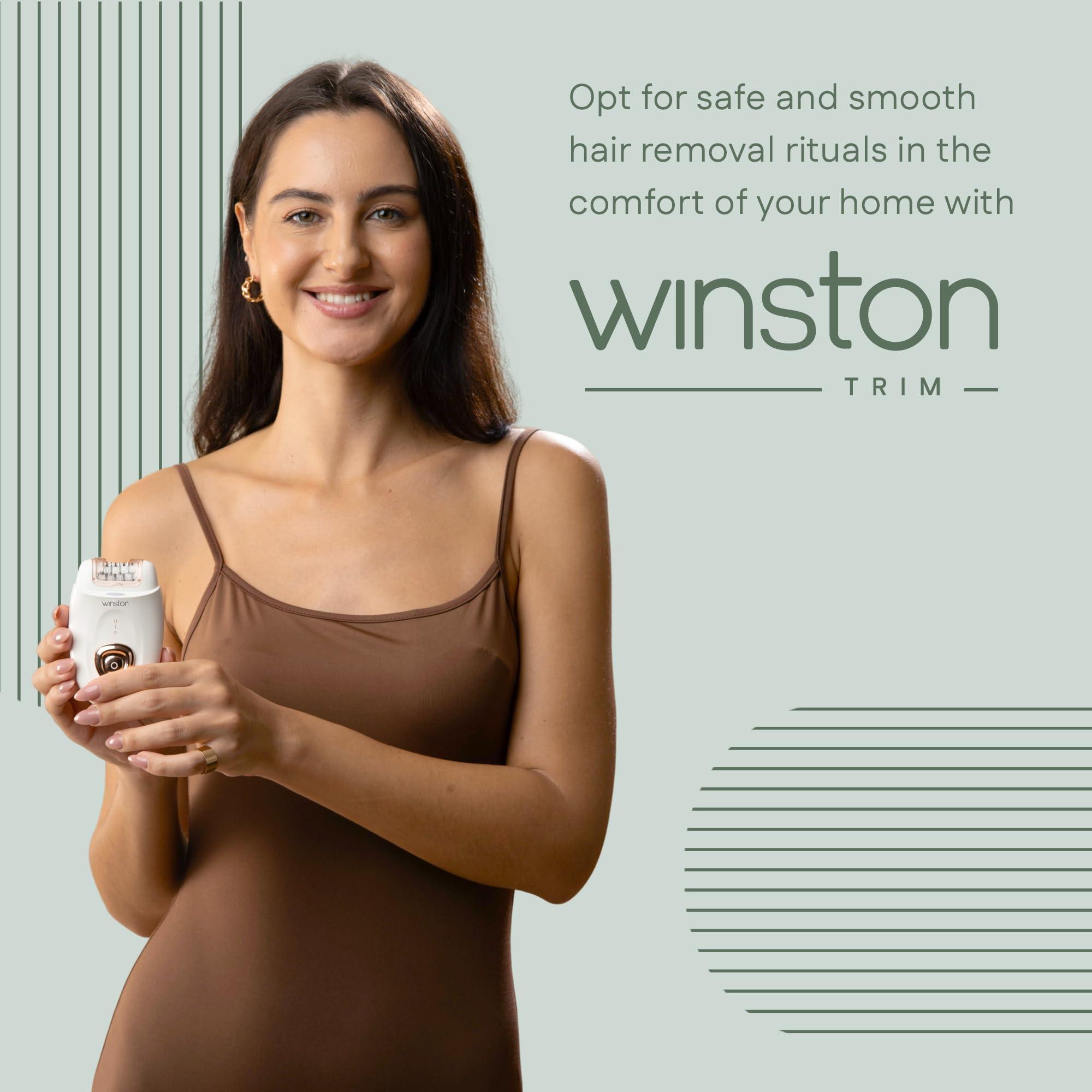 WINSTON Winston Rechargeable Body Epilator and Shaver for Women Facial Hair Remover Machine | Mini Portable Electric Body Shaver | Bikini Trimmer - 90 min Runtime