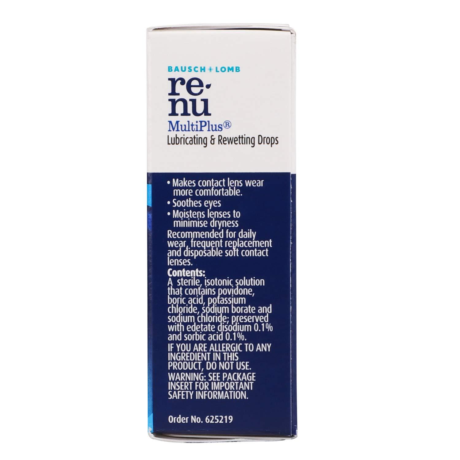 Bausch & Lomb Bausch & Lomb Renu Multiplus 8ml Lubricating & Rewetting Drops (Pack of 1)