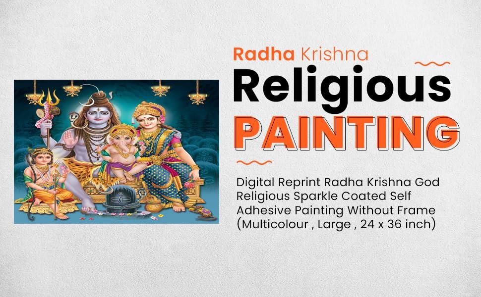 mansh adworld,h1/64A,budh vihar phase-1 new delhi- 3D HIGHTH Qwality SHIV PARIWAR ,Big Saij Large living room hall ofish spash ,water proof washebal plain item walpeper Home Decor Home Imprument,wall sickar,wall maunt self laif,1{saiz-36 in x 24 in} in }