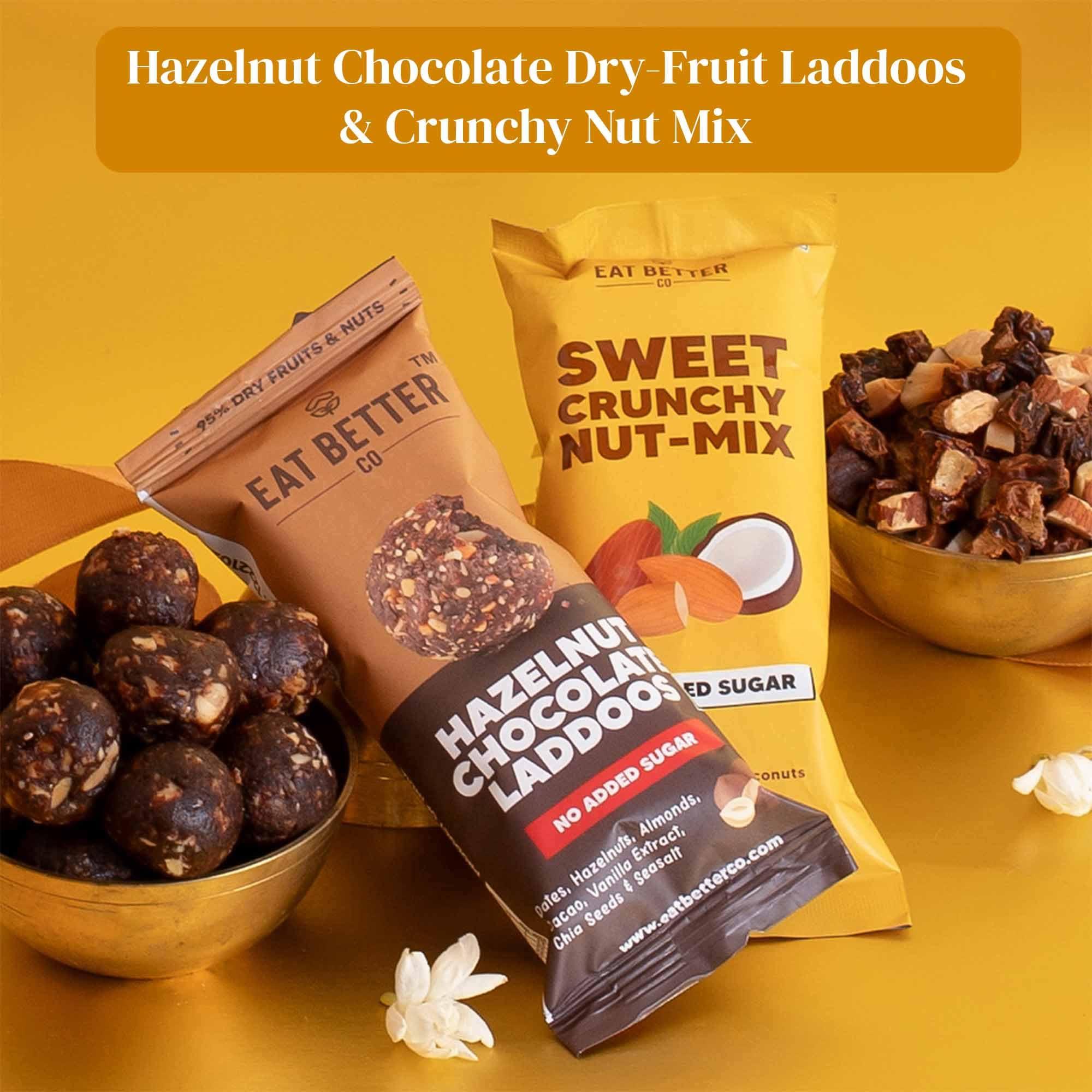 EAT BETTER CO Anmol Rakhi Gift Hamper - 7 Items Combo Pack - Chocolate Coated Almonds & Cashews - Four packets of Dry Fruits with Roli, Chawal & Rakhi | Raksha Bandhan Box for Brother - Rakhi with Gift Set