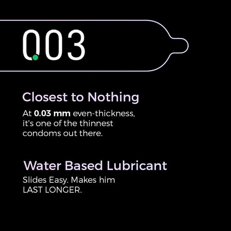 OKAMOTO Okamoto 003 Japans Best Aloe Condoms | Only Natural Water Based Lube Condom in India |Thinnest Premium Condoms for Men - Made In Japan | 0.03 mm thin Extra Lubricated | Pack of 2 | 20s Condoms