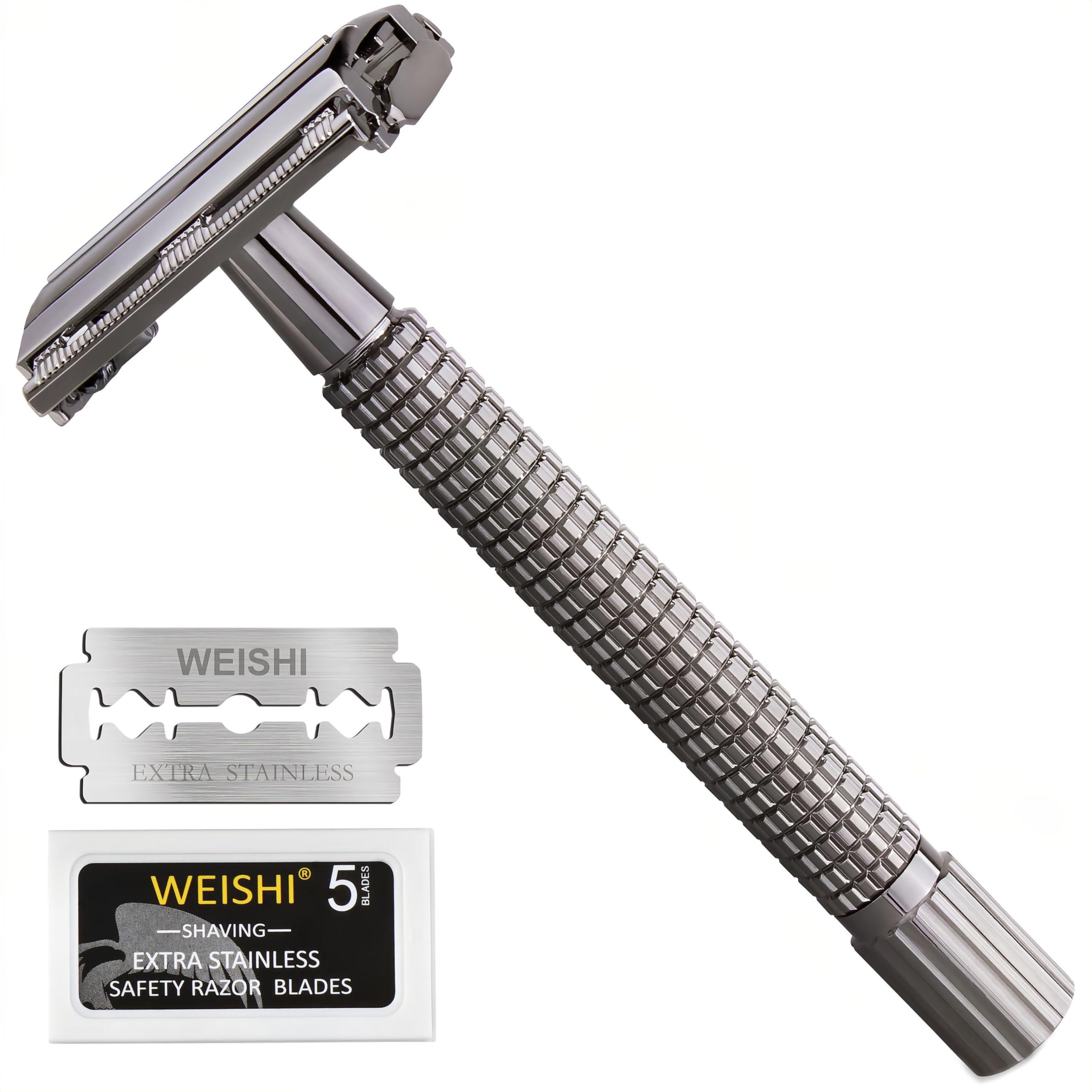 WEISHI WEISHI Long Handle Version Butterfly Open Double Edge Safety Razor.