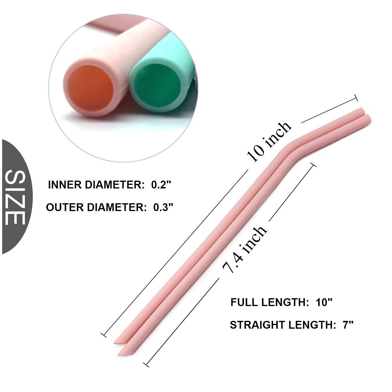 Senneny Senneny Set of 6 Silicone Drinking Straws for 30oz and 20oz Tumblers Yeti/Rtic- Reusable Silicone Straws BPA Free Extra Long with Cleaning Brushes- 6 Bent (6mm diameter) : 6mm diameter