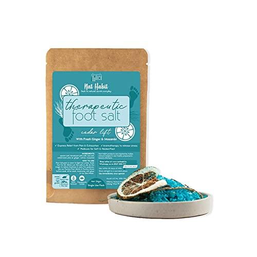Nat Habit - Back To Natural Secrets Everyday Nat Habit Fresh Cedar Lift Foot Salt | Therapeutic Grade Epsom Salt, Himalayan Pink Salt, Essential Oils | Softens Feet & Ankles | Pedicure Foot Soak, Aromatherapy | Pack of 4