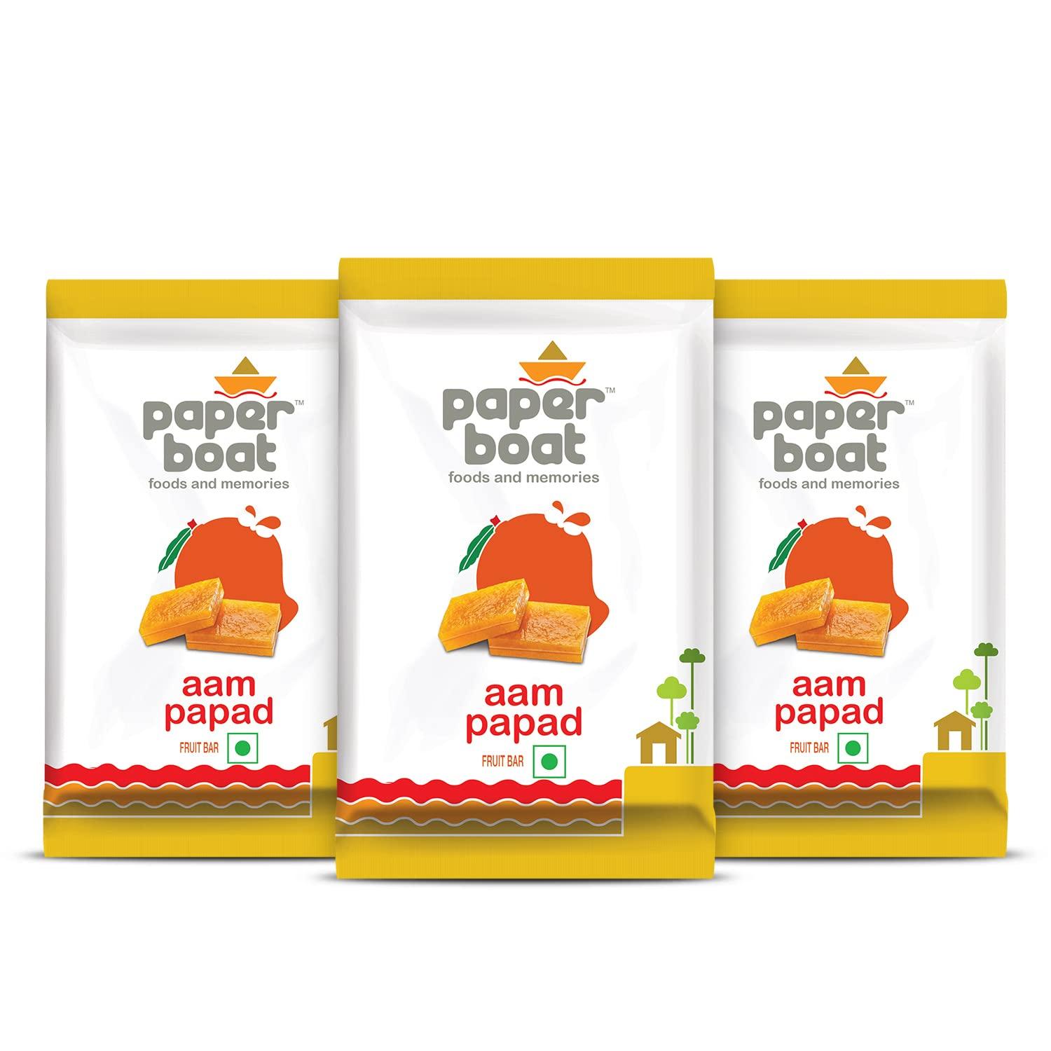 Paper Boat Paper Boat Aam Papad Family Pack, Fruit Bar, (Pack of 3, 90g Each) , Paper Boat Aam Panna, Mango Drink, Tangy and Sweet Taste, (Pack of 6, 200ml each) No Added Preservatives and Colours