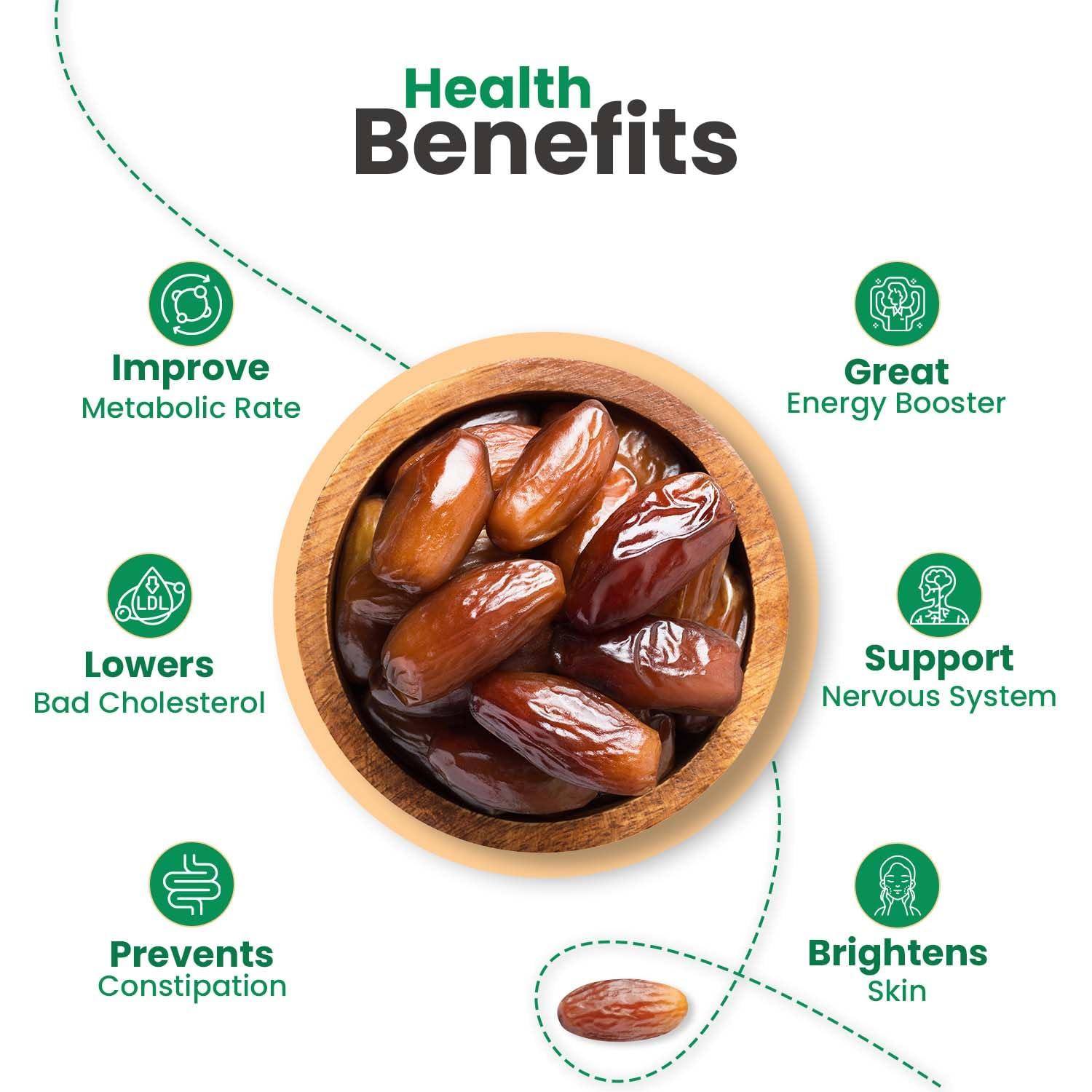 Nutraj Nutraj Arabian Dates 500g and Cashew Nuts W320 250g - 750g Combo Pack | Kaju | Khajoor | No Added Sugar | Dried Fruits | Nutritious, Delicious & Crunchy Kaju