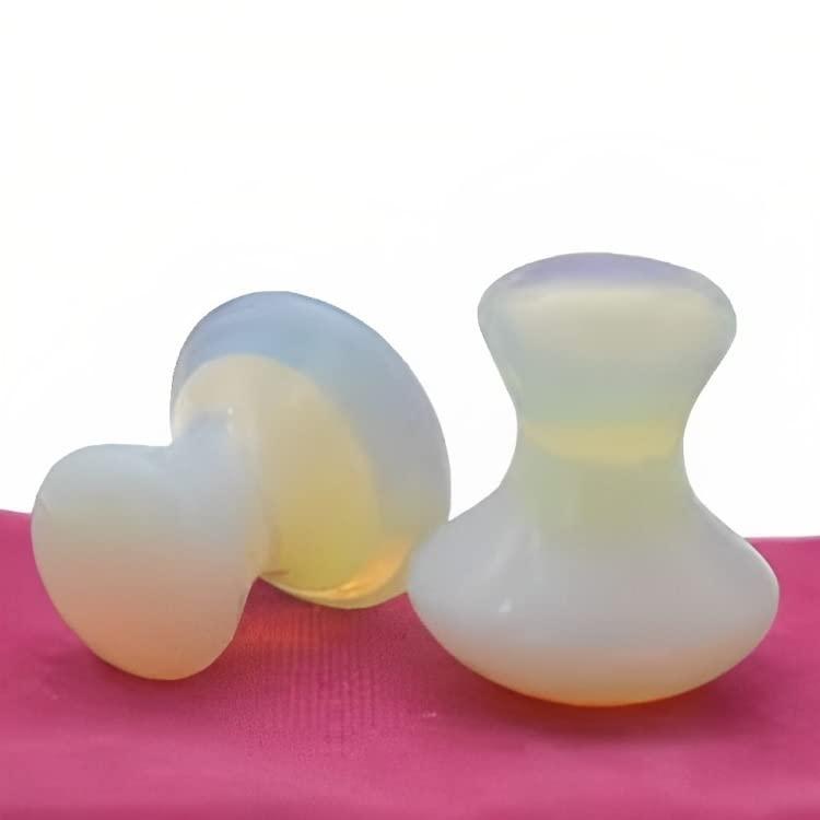 Generic SS Murti 100% Pure Opalite Crystal Stone Mushroom Gua Sha Stone/Tool Face Massaging Tool With Box | Certified Opalite Gua Sha for Face Massage, Toning, Sculpting and Shaping