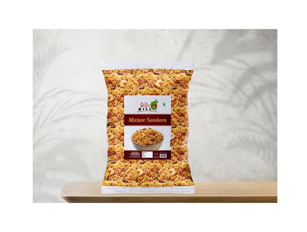 90\'s MILL 90\'s MILL Navratan Mixture All time Favourite Indian Snacks/Namkeen | Ready to eat | No Preservatives | Crsipy & Light Namkeen Snacks | Made In Healthy Natural Groundnut Peanut Oil-900g*1Pack