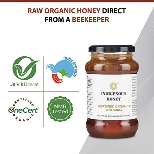 INDIGENOUS HONEY INDIGENOUS HONEY Raw Organic Honey Unprocessed Unfiltered Unpasteurized Pure Natural Original Honey - 530 Grams Glass Jar (Pack of 2)