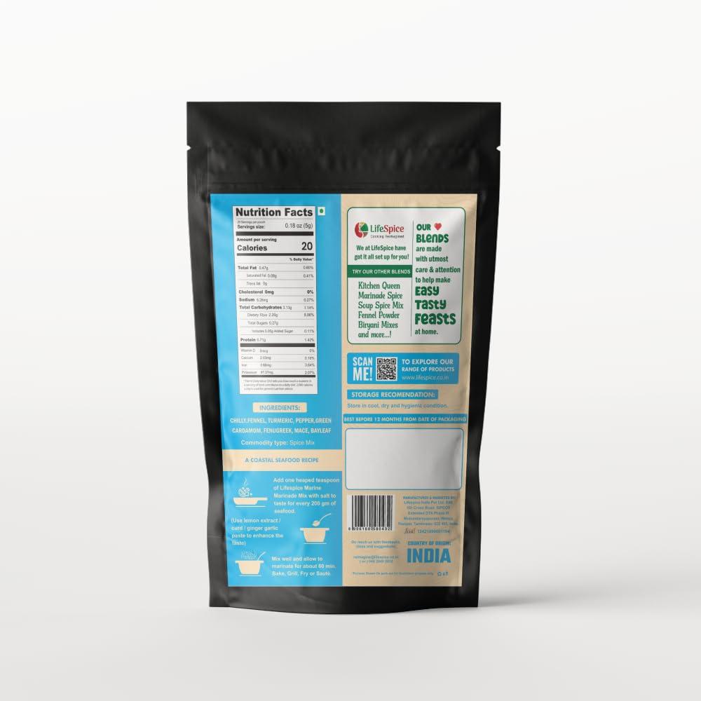 LifeSpice Cooking Reimagined Lifespice Marine marinade Spice mix - 100g pouch | With Natural Phytochemicals | In a Easy use Zip-lock pouch
