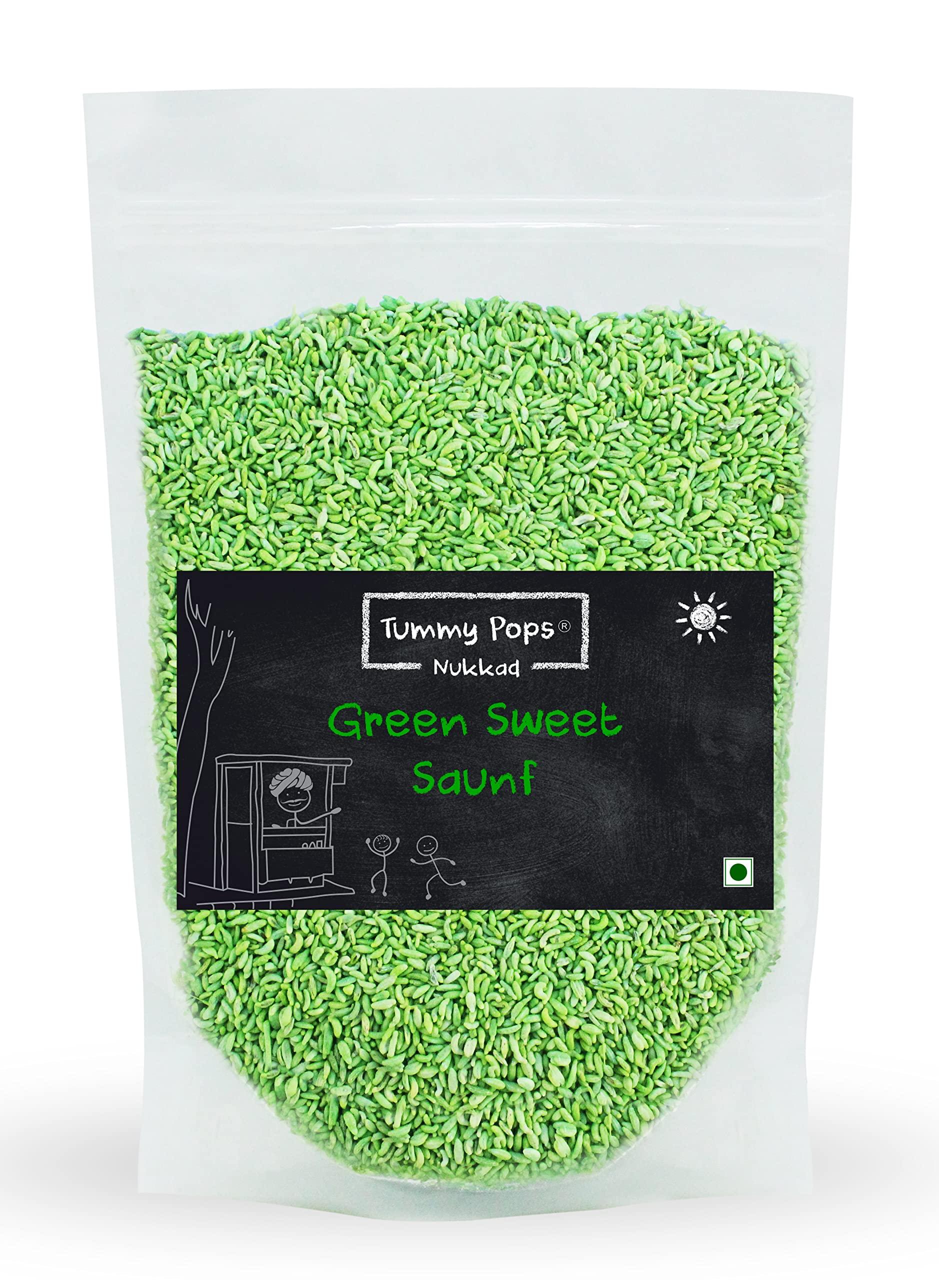 Tummy Pops Tummy Pops Green Sweet Meethi Saunf-950 Grams Pouch After Meal Digestives Mukhwas,Premium Handmade Sweet Mouth Fresheners,Sweet Mukhwas,Saunf Big Churi Sweet Sauf Hygienically Prepared & Packed