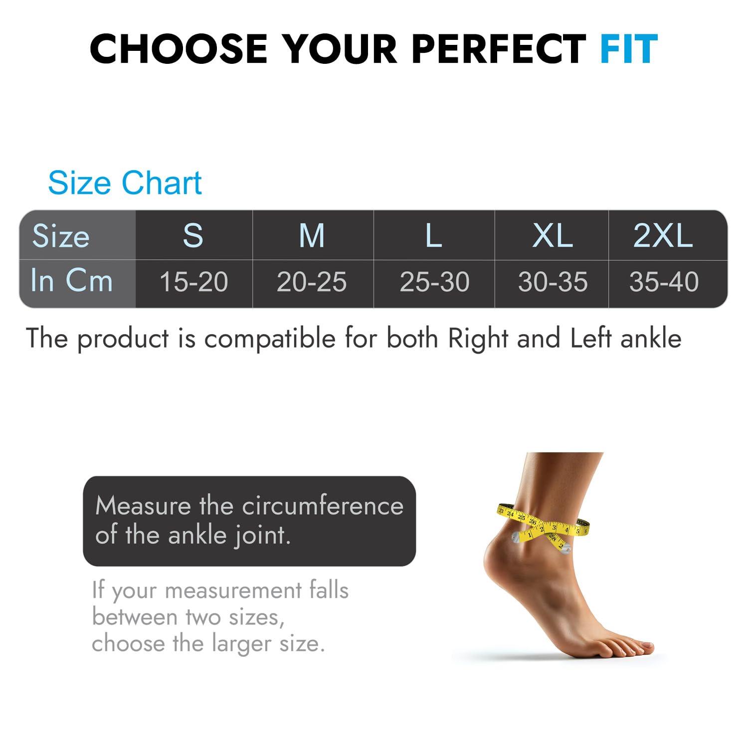 Gochamps GoChamps Ankle Support | Elastic & Lightweight Ankle Brace for Pain Relief, Compression & Stability | Breathable Knit for Men & Women | Ideal for Ankle Stress/Strain | Made with Japanese Technology |Sie - (SMALL)