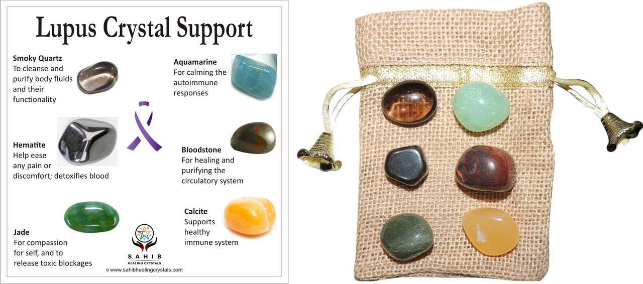 Sahib Healing Crystals Sahib Healing Crystals Lupus Crystal Support Tumbled Stones Set for Reiki Healing & Vastu Correction Charged by Reiki Grand Master & Vastu Expert