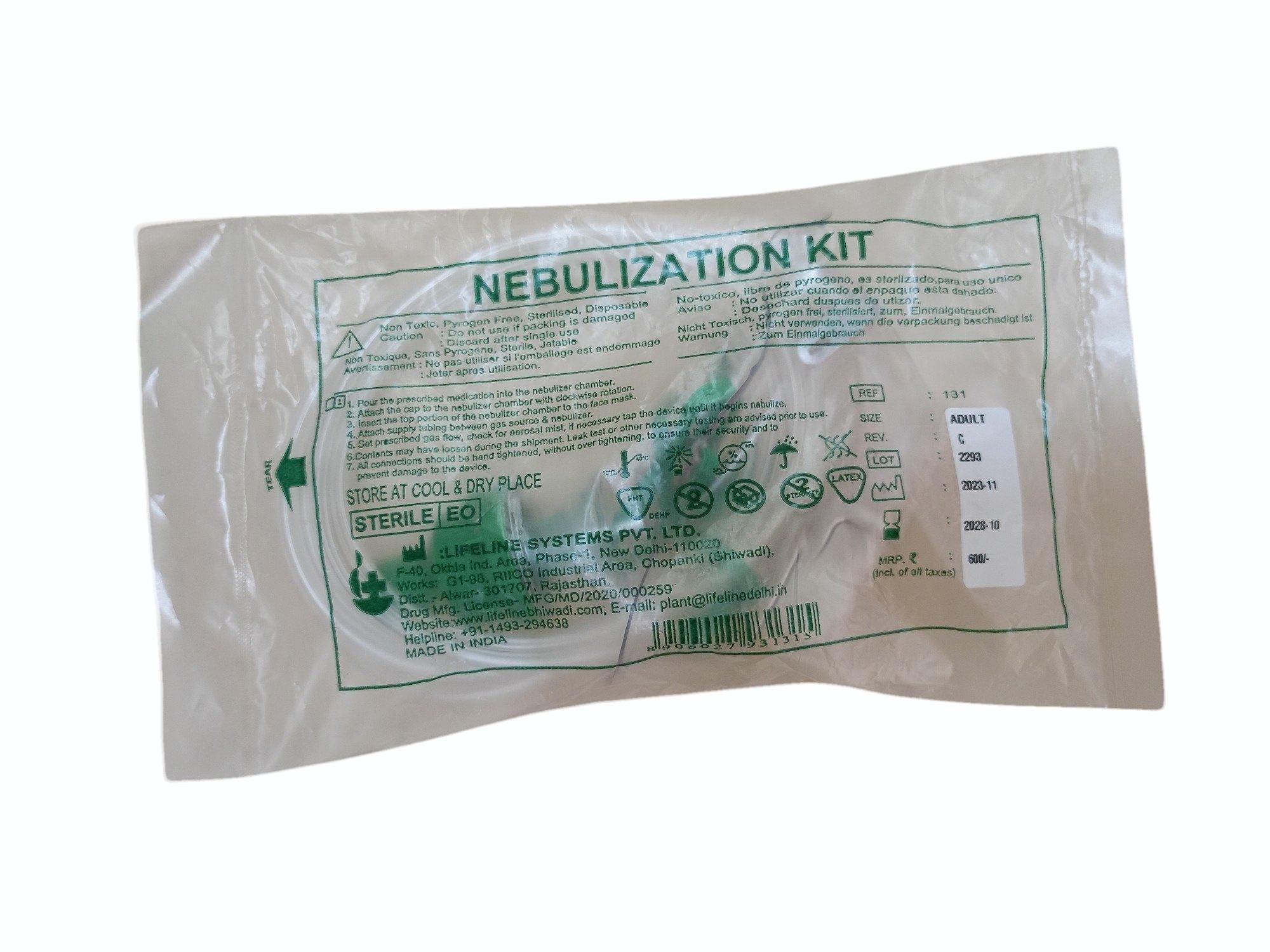 Generic LIFELINE Nebulizer Mask Kit and Pipe Set with Medicine Cup for Adult (PACK OF 1)