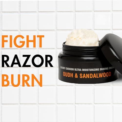 Pink Woolf Pink Woolf Moisturizing Oudh & Sandalwood Shaving Cream For A Close, Comfortable, Irritation Free Smooth Shave, Smells Great, Hydrate, Soften Beard - 100 G