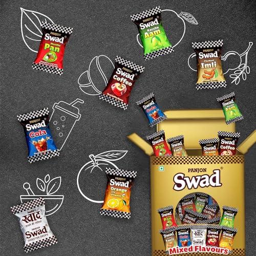Swad Swad Gift Box, Mixed Flavours Candy (Imli, Pan, Kaccha Aam, Coffee, Cola, Orange) 125 Toffee x 2 Box Pack