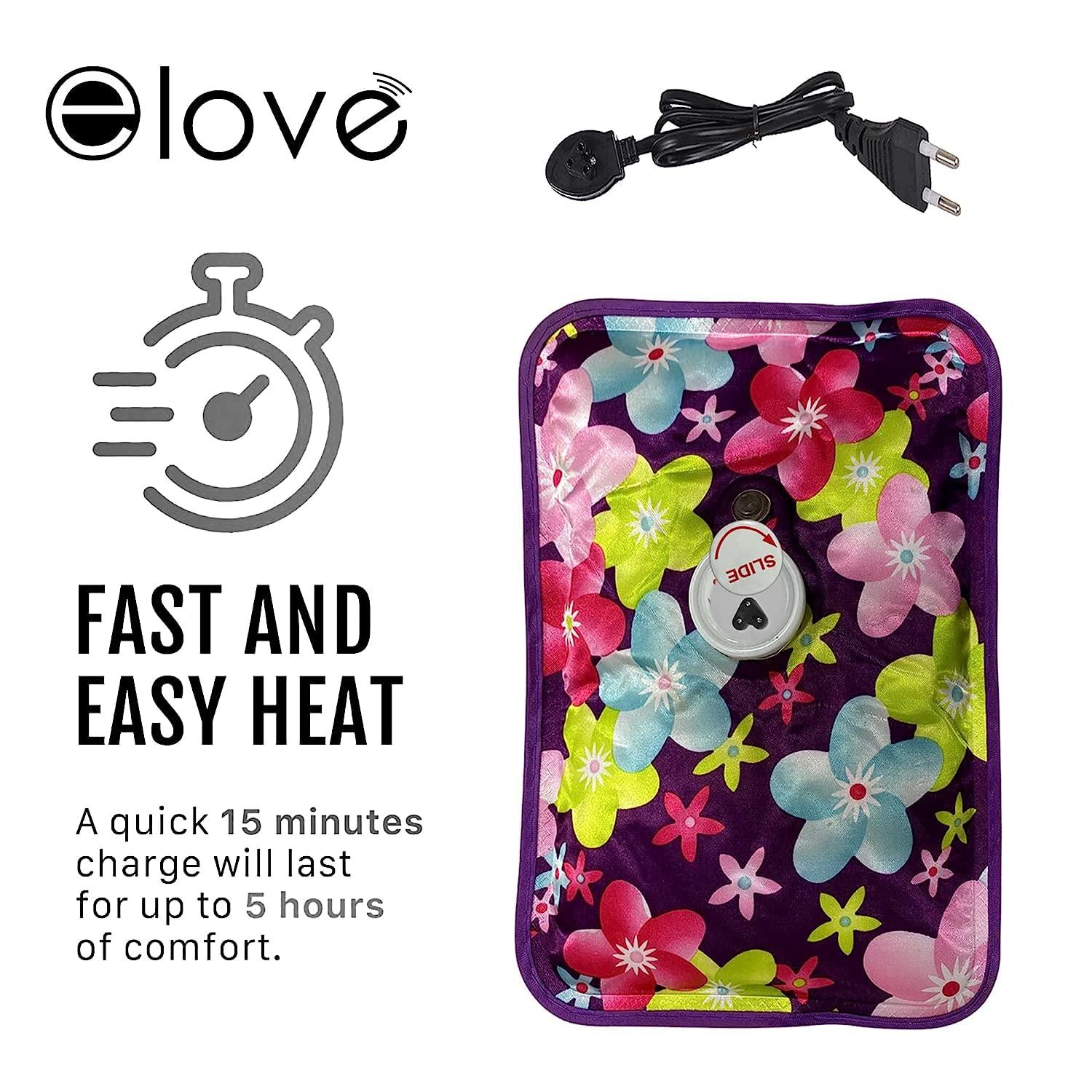 elove Elove Electric Heating Gel Pad for Pain Relief Heat Pouch Hot Water Bottle Bag auto cut Electric Hot Water Bag heating pad For Cramps Sore Muscles Rechargeable Hot Water Bag (Color & Design May Vary)