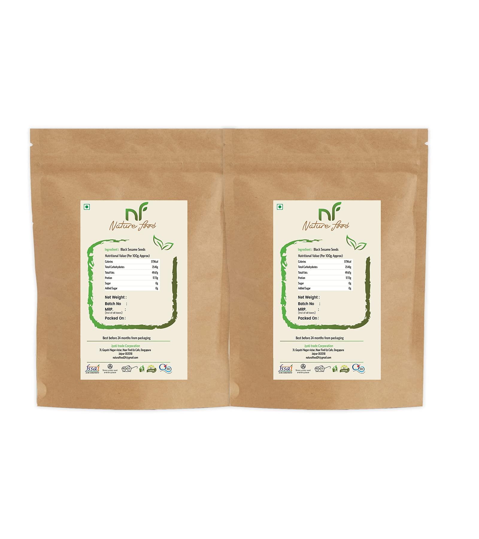 Nature Food Black Sesame Seed/Black Til - 1KG (500gm x 2)