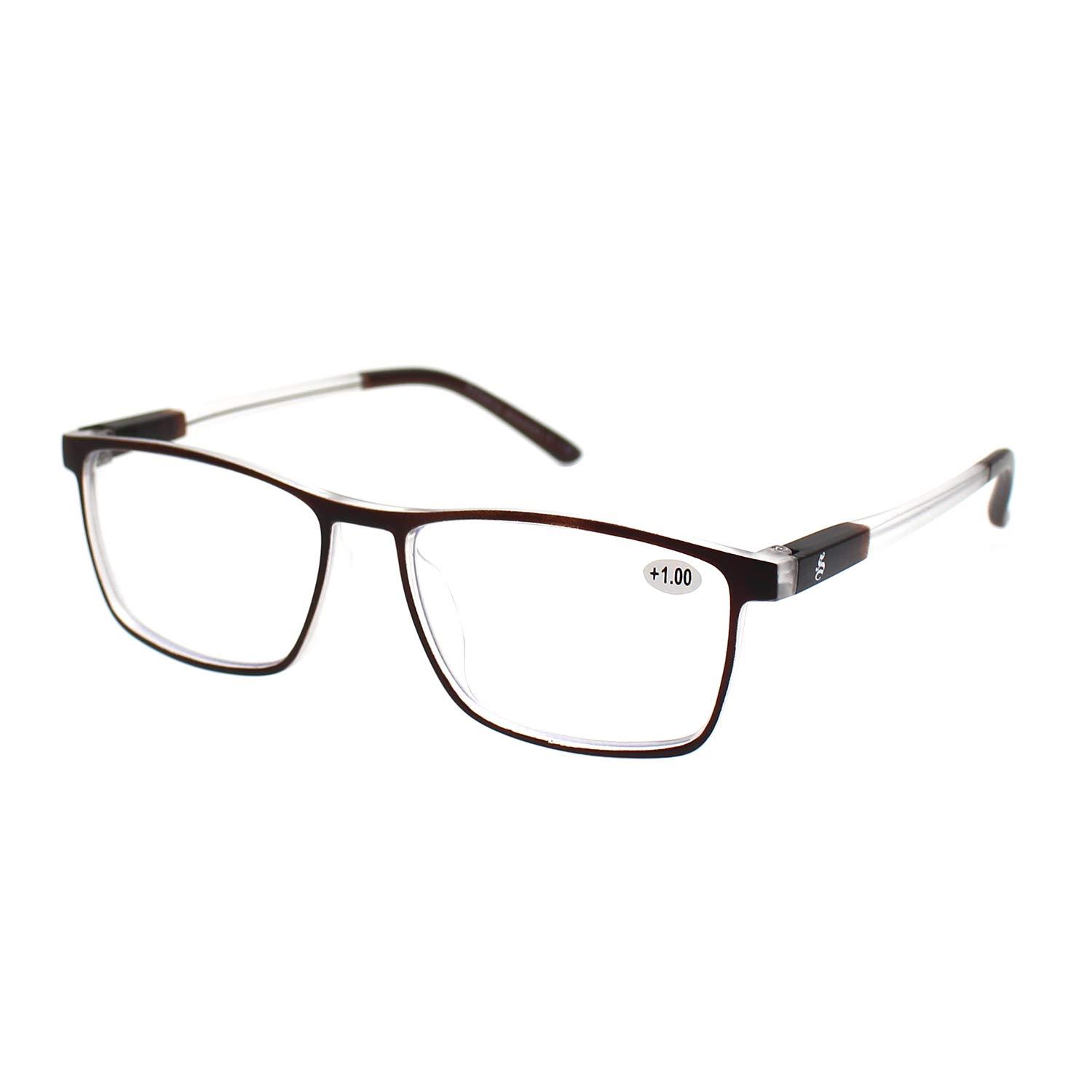 ESPERTO READERS ESPERTO READERS Wood Reading Glasses - Blue Cut Lens With Antireflection & Ultra Light Weight For Men & Women +1.00 to +3.00 Power 2 Pcs Combo - Black & Brown (+3.00)