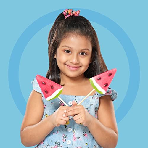 ZUBI THE FUN CANDY Zubi Candy Watermelon Lollipops | Sweet Watermelon Flavour | Enriched with Vitamin C | Gluten-Free | 80g | Pack of 12