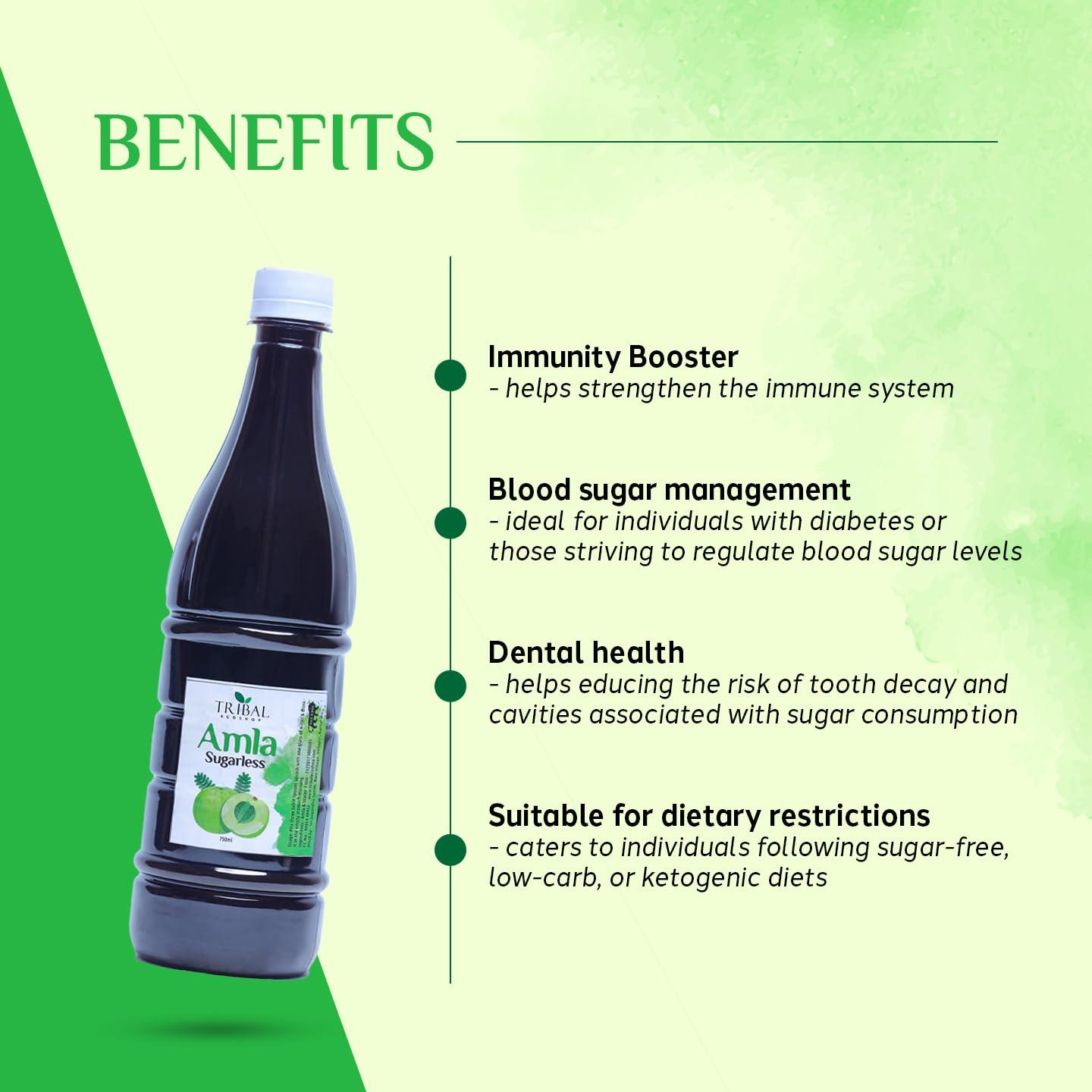 TRIBAL ECOSHOP Tribal Ecoshop Suger Free Amla Healthy Squash | Superfruit for Immunity Booster | Aids Digestion | All Natural Ingredients | 750ml