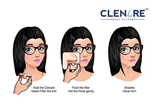 Clenare CLENARE Invisible Nasal Filter Body with Pre-installed Filters, Washable and Reusable Pollution Filter Nose Mask (Pack of 1 - Large Slotted)