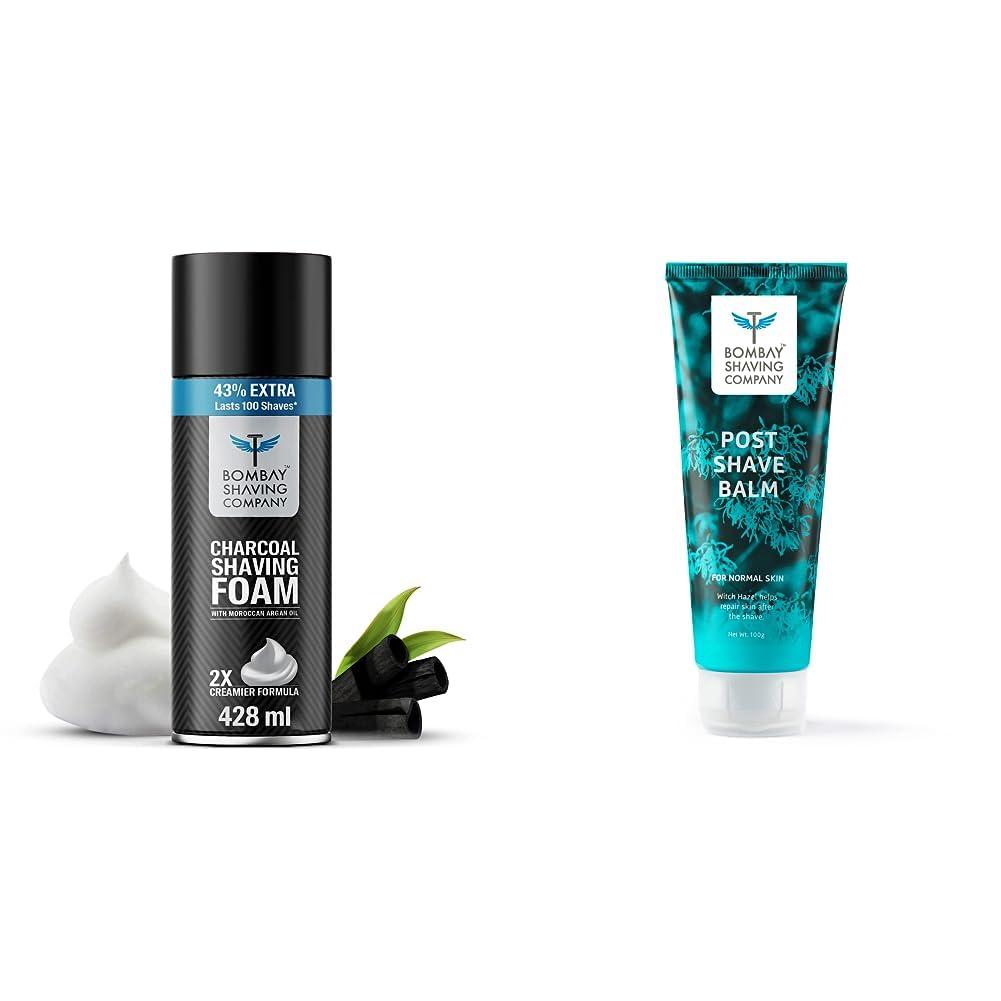 Bombay Shaving Company Bombay Shaving Company Charcoal Shaving Foam for Men, 425g (43% Extra) & Bombay Shaving Company Post-Shave Balm- After Shaving Lotion with Witch Hazel, Alcohol Free - 100 g |COMBO