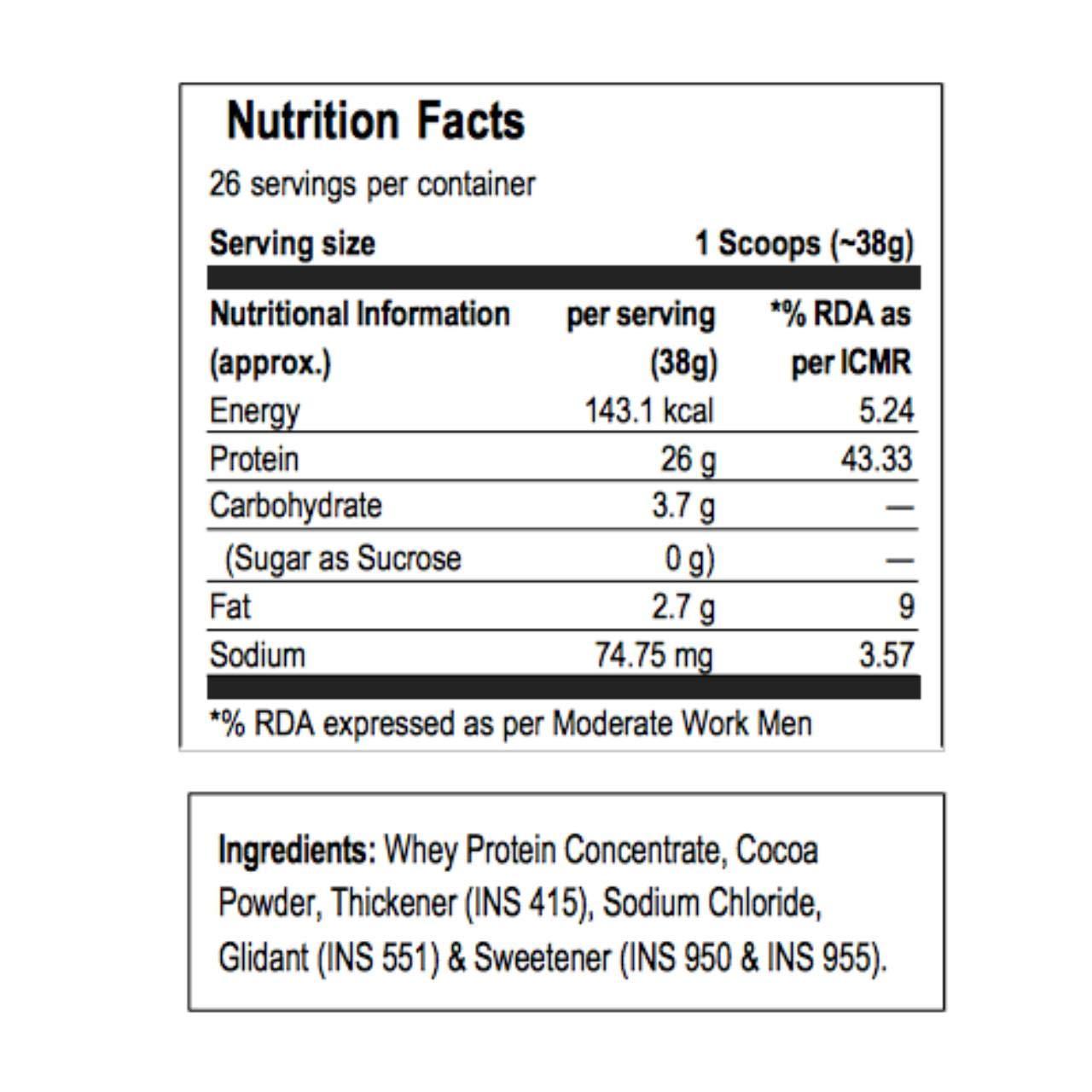 Labrada Labrada 100% Whey Protein Concentrate, Post Workout, 26g Protein, 0g Sugar, Chocolate, 2.2 lbs