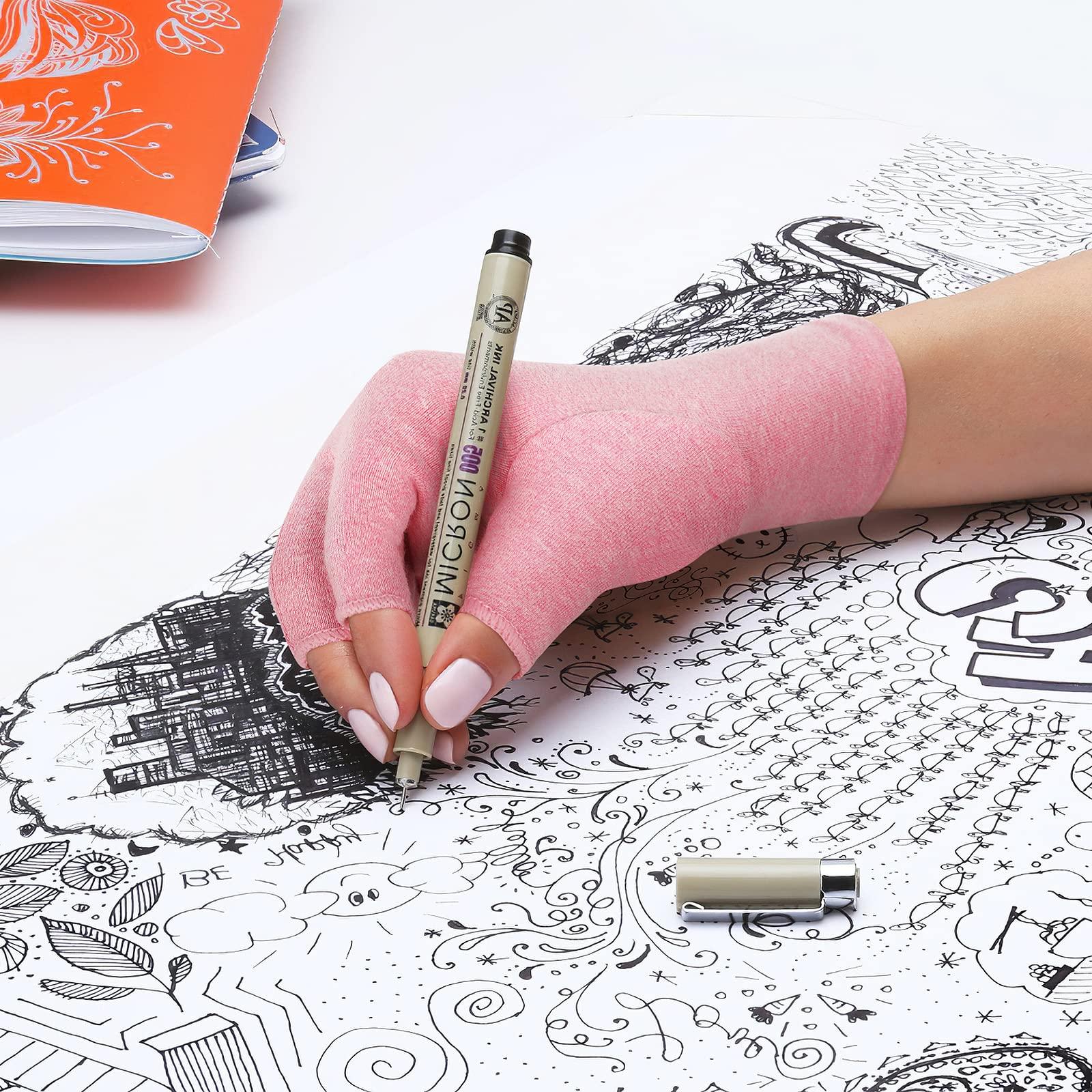 Duerer Duerer Arthritis Gloves Women Men, Carpal Tunnel, Rheumatiod, Tendonitis, Fingerless Hand Thumb Compression Gloves, Pink, Small (1 Pair)