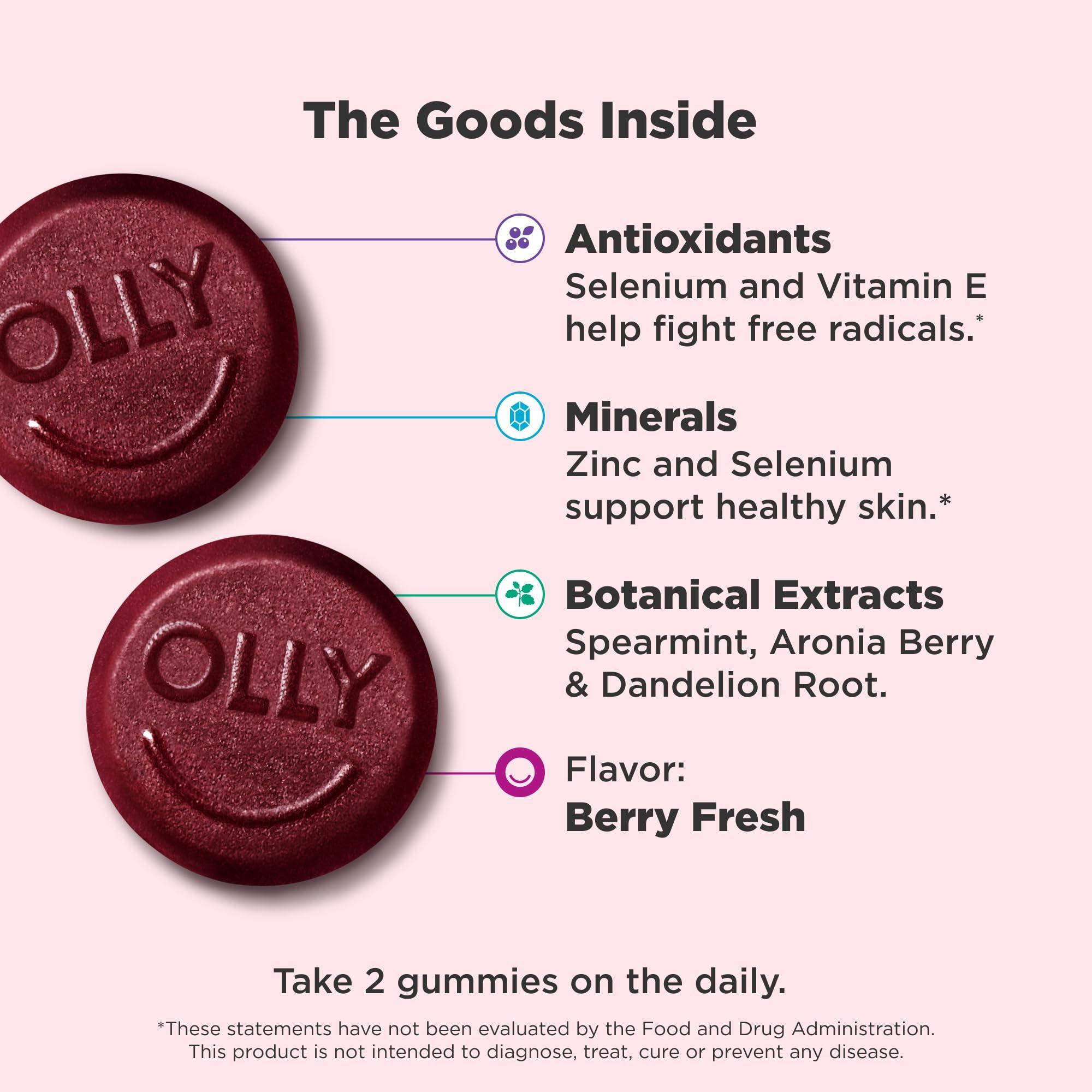 OLLY OLLY Flawless Complexion Support Clear Healthy Skin, Dietary Supplement, 50 Gummies: Flawless Complexion (25 Day Supply)