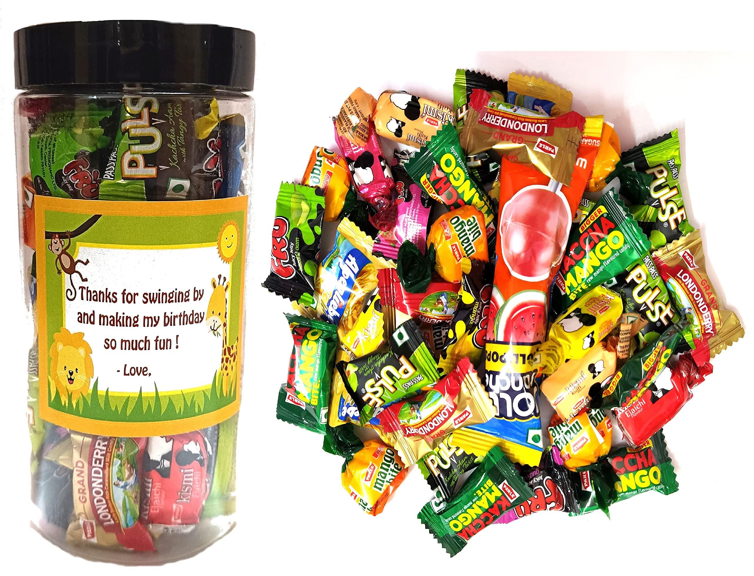 Velour Shoppe Birthday Return Gifts for Kids - Candy Jar with Personal Message (Any Age)