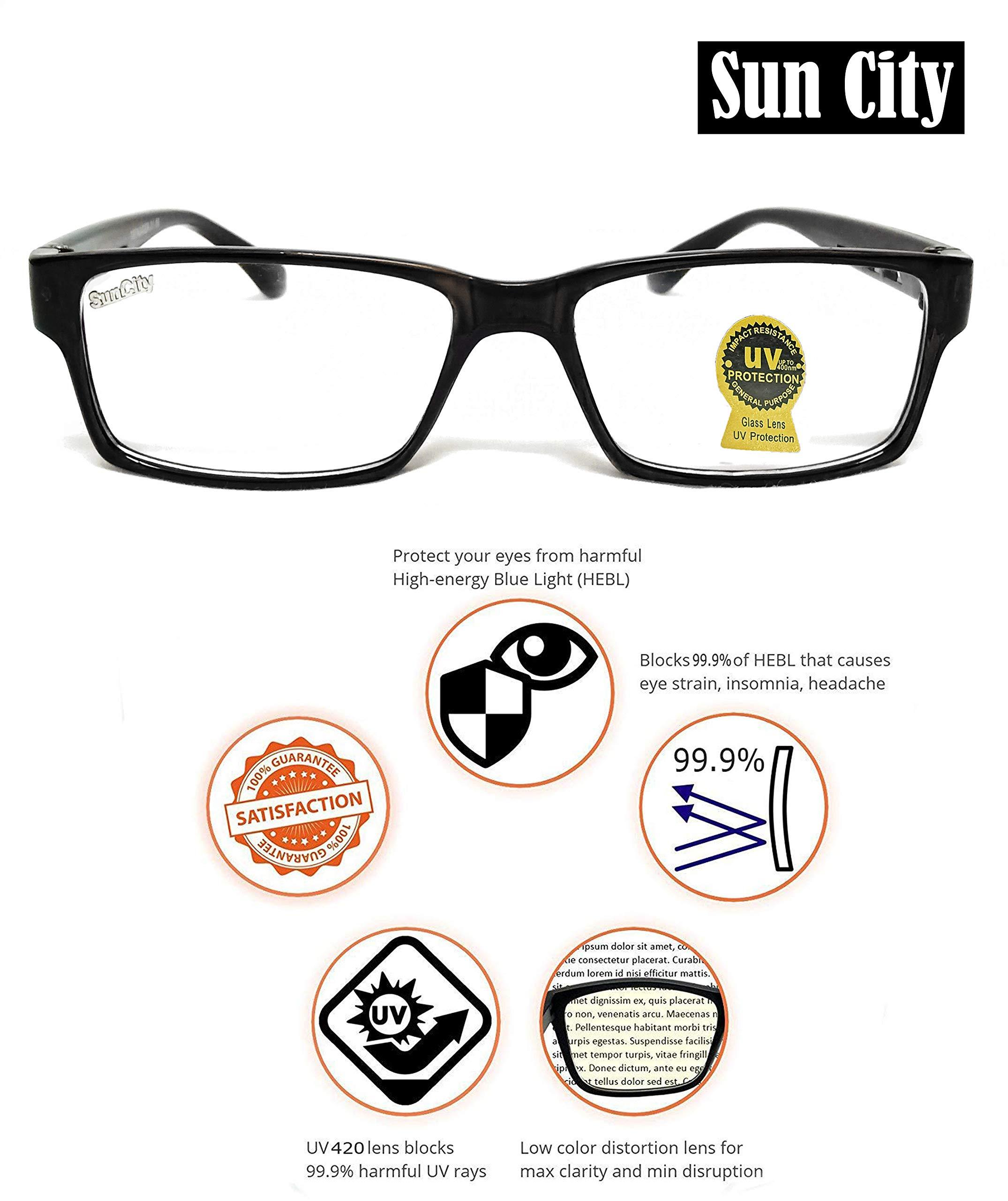 Sun City Sun City +1.00 to +3.50 Reading Glasses for Men and Women (+1.00 +1.25 +1.50 +1.75 +2.00 +2.25 +2.50 +2.75 +3.00 +3.50) (BLACK, 3.00)