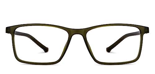 LENSKART BLU LENSKART BLU | Zero Power Blue Cut Computer Glasses | Anti Glare, Lightweight & Blocks Harmful Rays | UV Protection Specs | Green | Women | Large | LB E14452