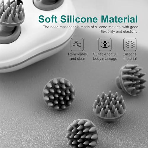 RICUZA Ricuza Electric Head,Scalp Massager | Advance Red Light Therapy for Boost Hair Growth, Hair Fall Control, Scalp Therapy | 3 Speed Mode Handheld,Portable,Scalp Scratcher Body Massage for Hair Growth,Deep Clean & Stress Relaxation