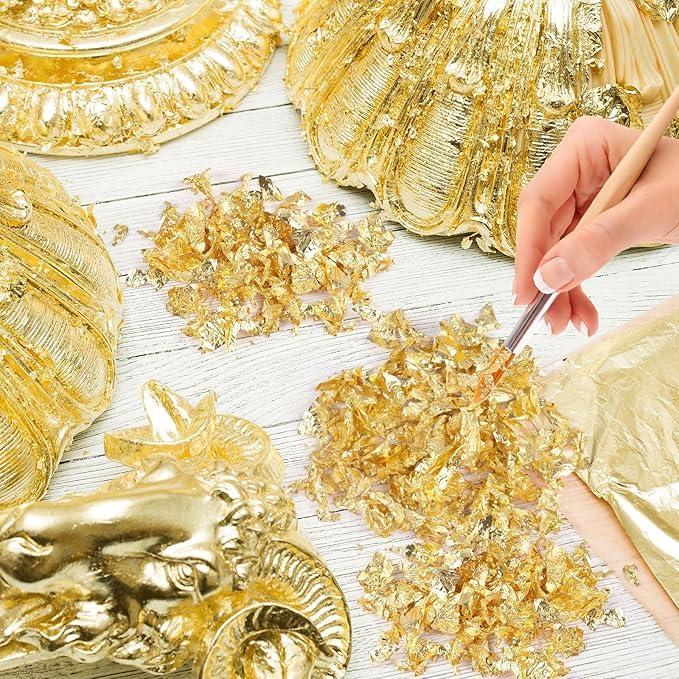 ROYAL HIND RAJASTHAN WARAQ ROYAL HIND RAJASTHAN WARAQ Gold Vark for Sweets - Gold Edible Finest Gold Leaves (5Inch*3 Inch-4 sheets)