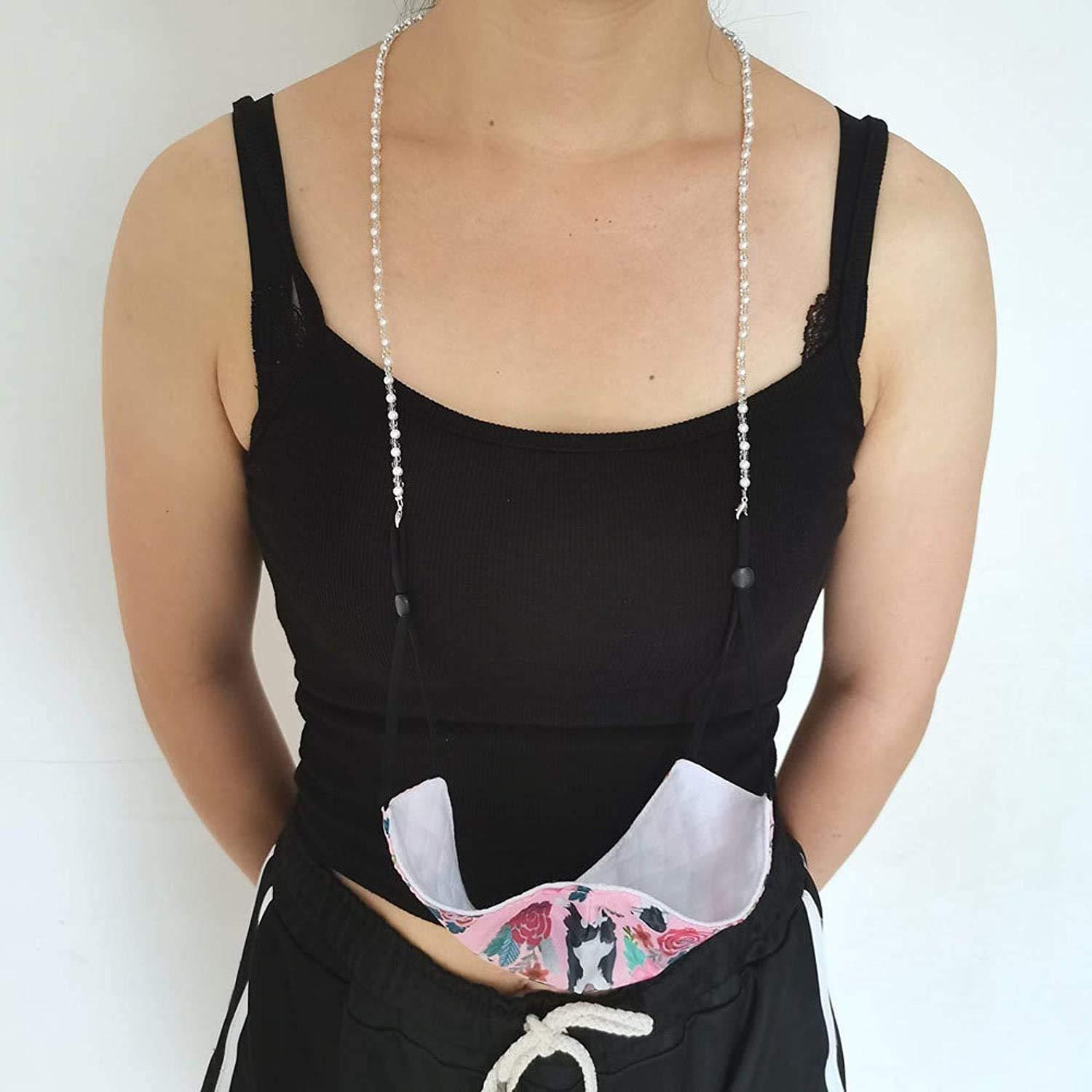 FEMEO FEMEO excellent looking Face Mask Glass Beaded Lanyards With Box Mask Necklace Holders Eyeglass Beaded Chains Stylish Mask Lanyard Anti-Lost Strap for Women Men Kids 23 inch (SET OF 3)