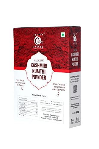 TESTTY km SPICES TESTTY km SPICES KASHMIRI CHILLI POWDER/KUMTHI CHILLI POWDER WITHOUT PRESERVATIVE,NO ADDED COLOR 500 gm