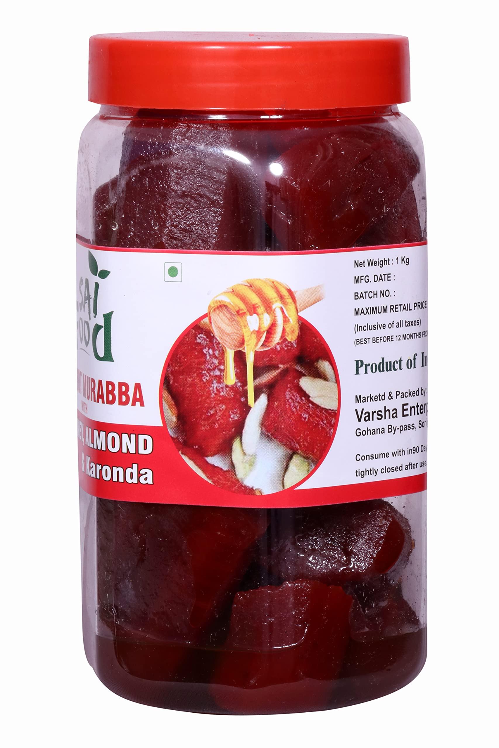 SAi Food SAi Food Homemade Organic Honey Amla Murabba with Honey Ingredient:, Fenugreek, Clove, Elam, Crystals, Cardamom (Elichie), Palm Good for Blood Circulation -900 Gram